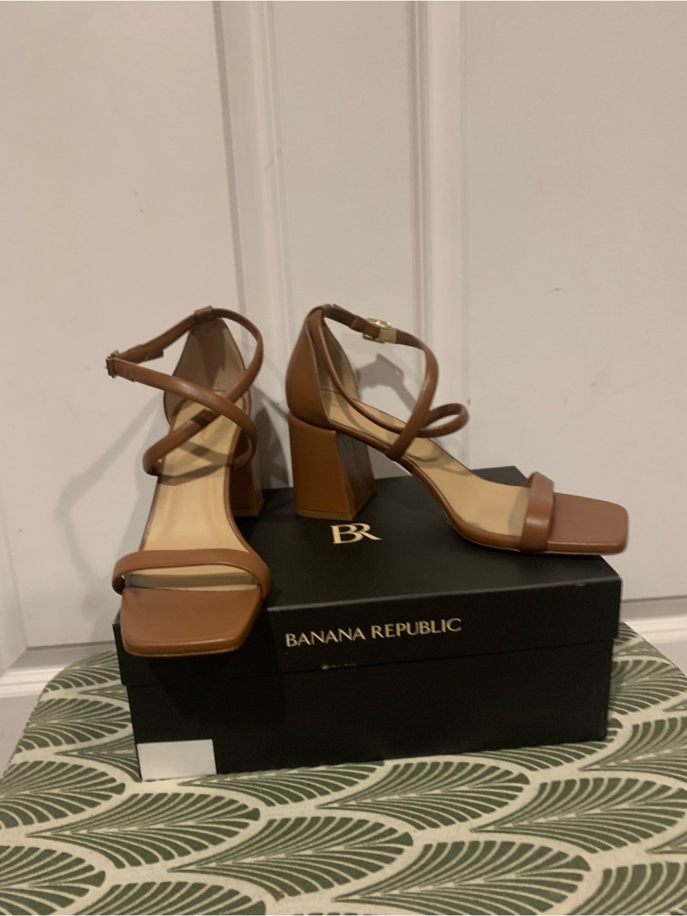 Banana Republic Brown Strappy Block Heel Sandals